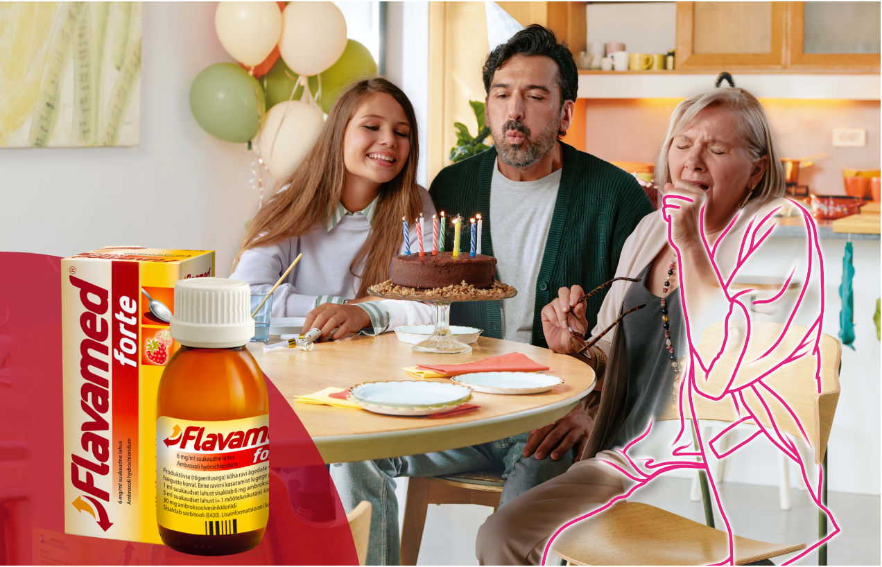 Perekondlik tähistamine, vanaema köhib