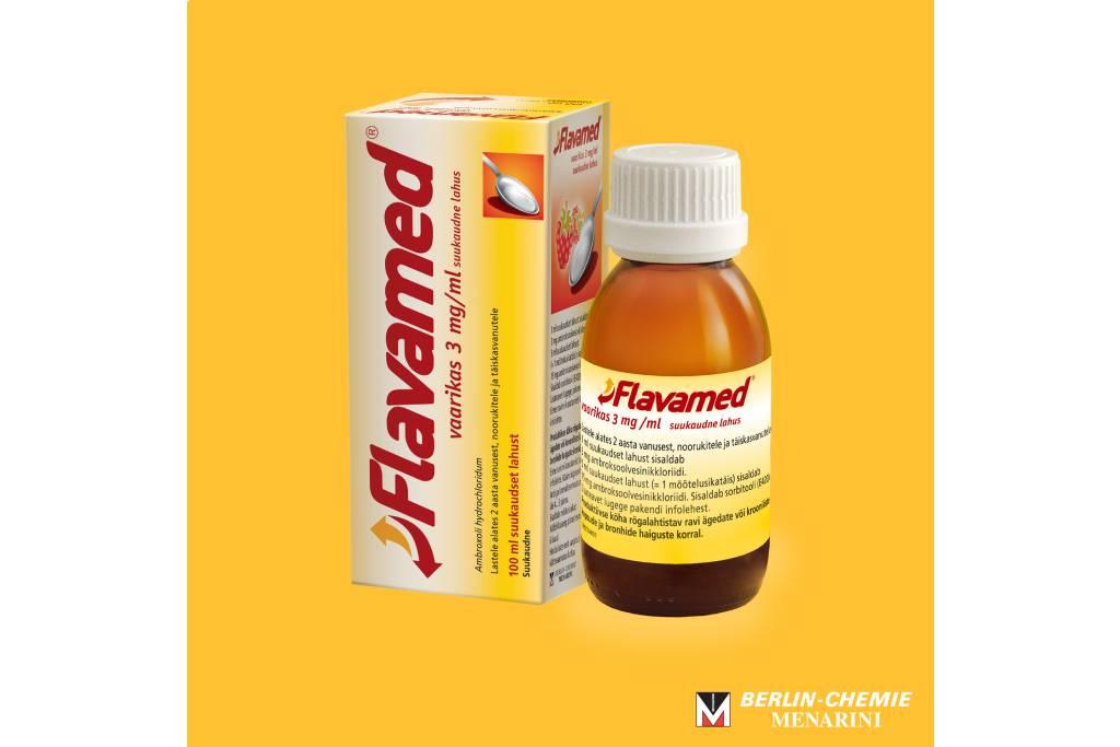 Flavamed® Vaarikas (ambroksool) 3 mg/ml suukaudne lahus