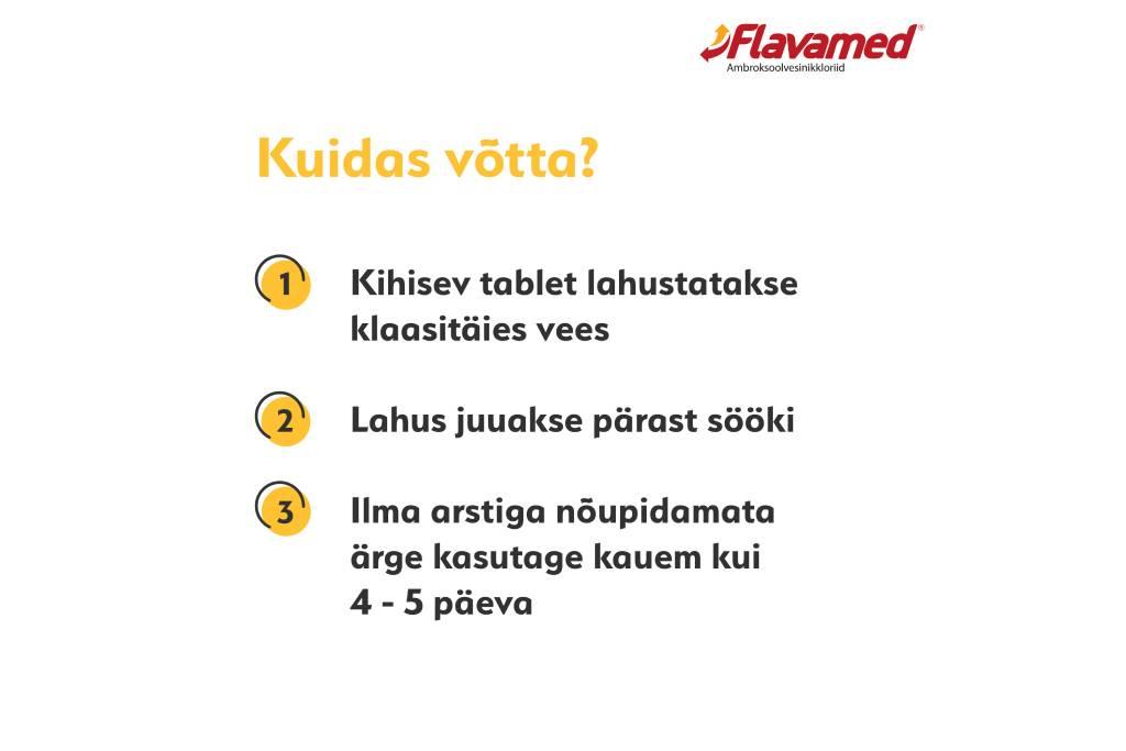 Kuidas Flavamed®-i (ambroksool) võtta?