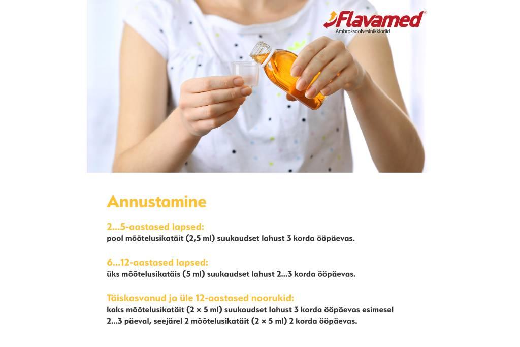 Flavamed® Vaarikas (ambroksool) 3 mg/ml suukaudse lahuse tootefoto